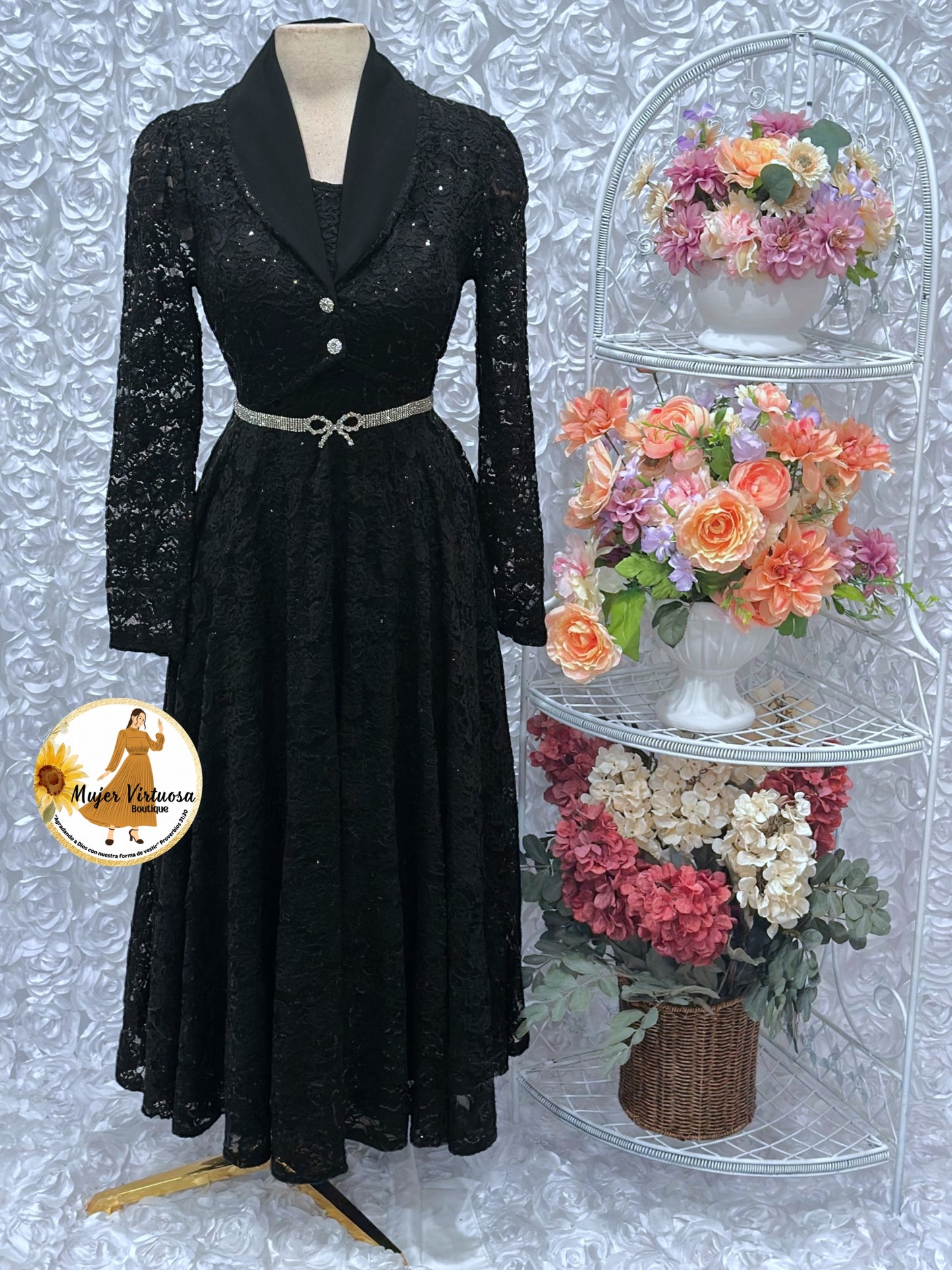 Sully Black Lace Blazer Dress