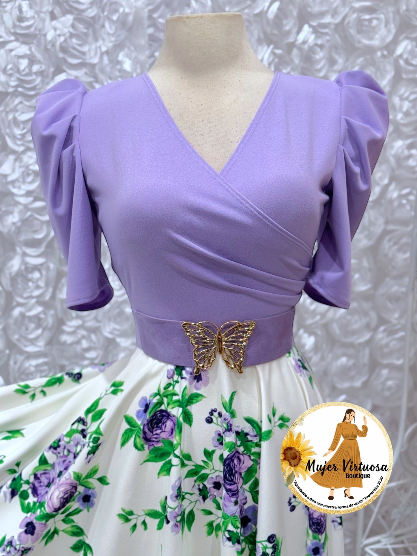 Susan Lilac/White Floral Dress