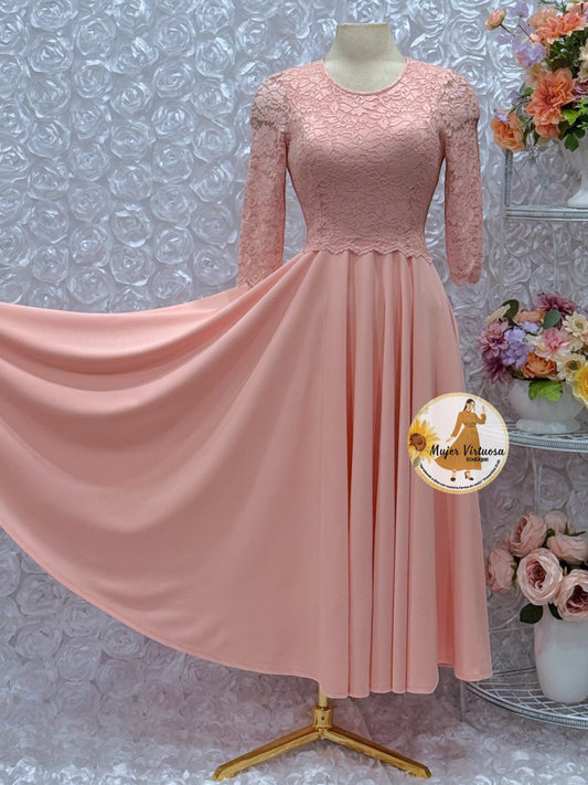 Lisa Rose Pink Lace Top Dress