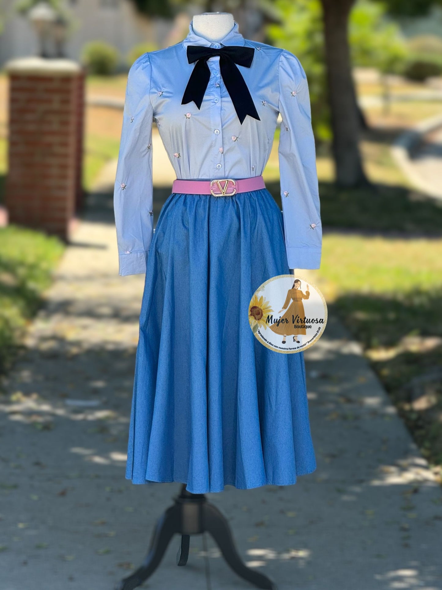 Denim Midi Skirt