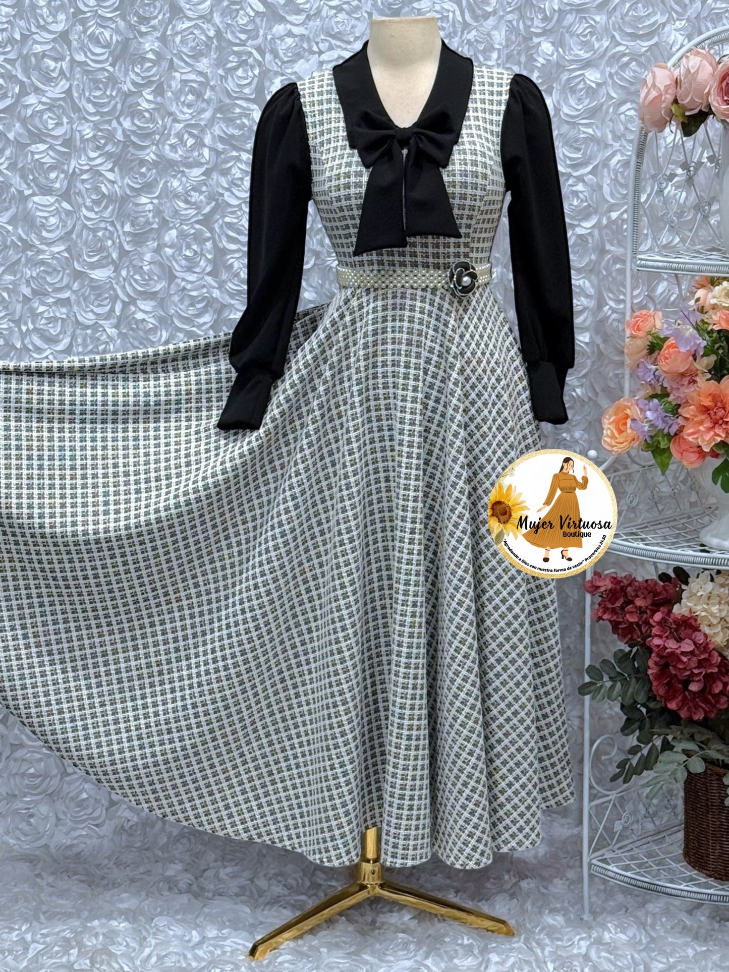 Adara Black Tweed Dress