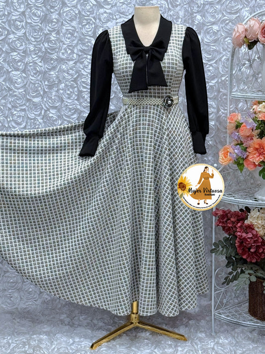 Adara Black Tweed Dress