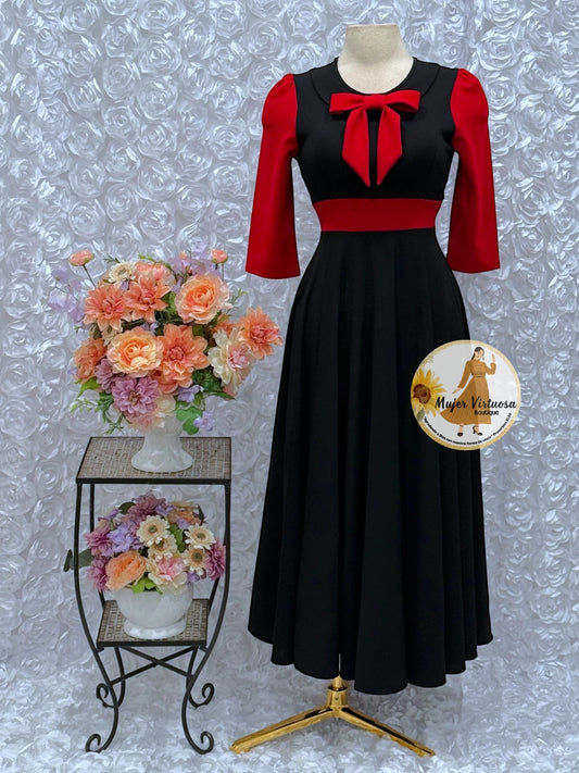 Agatha Black/Red Sailor Dress