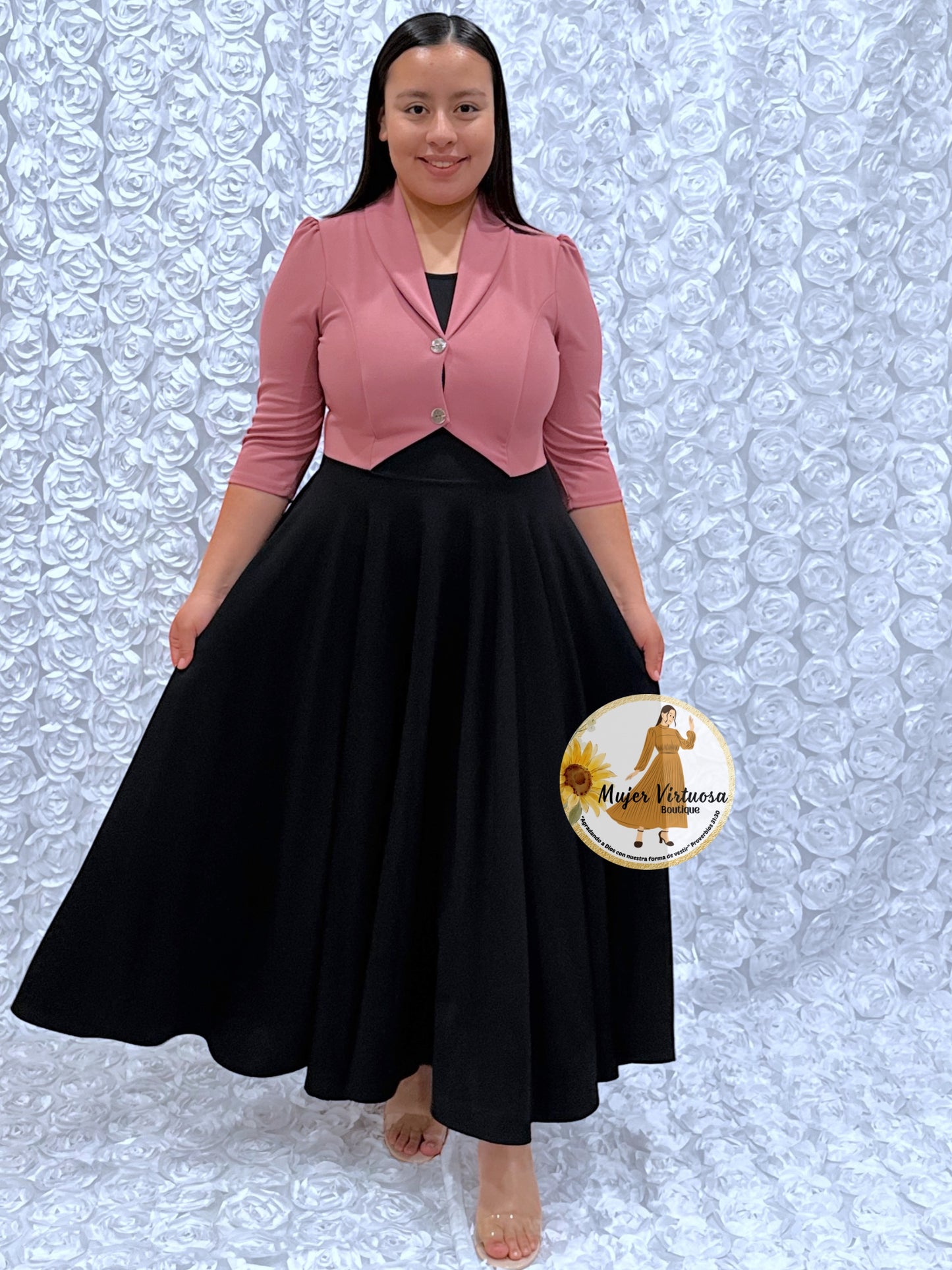 Mily Rosa Viejo & Black Dress
