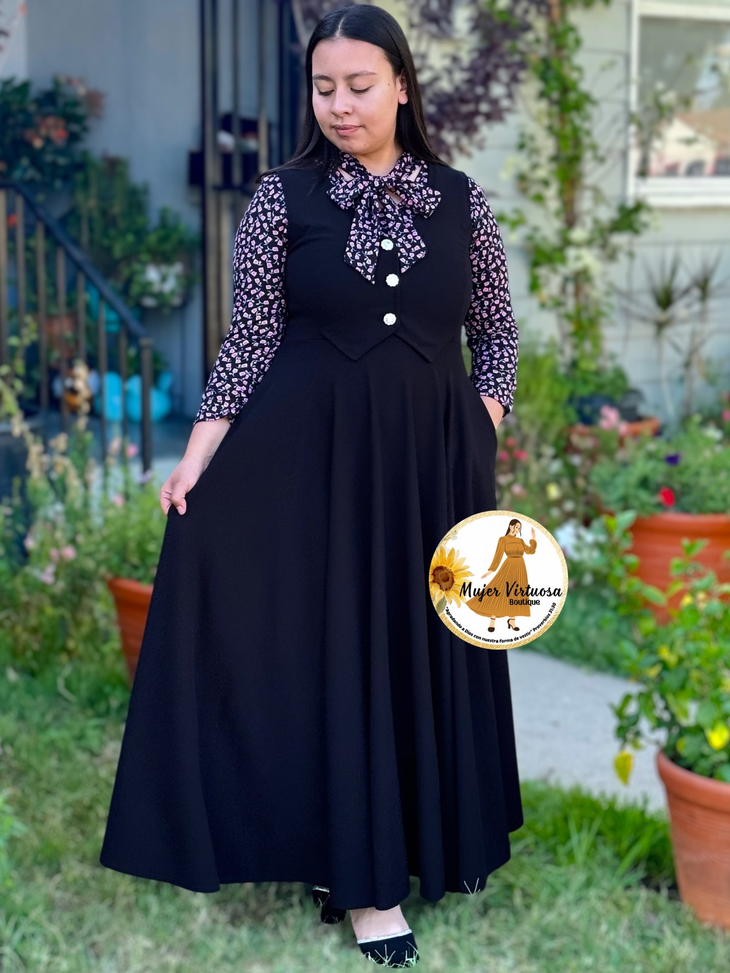 Sara Black Vest Overall