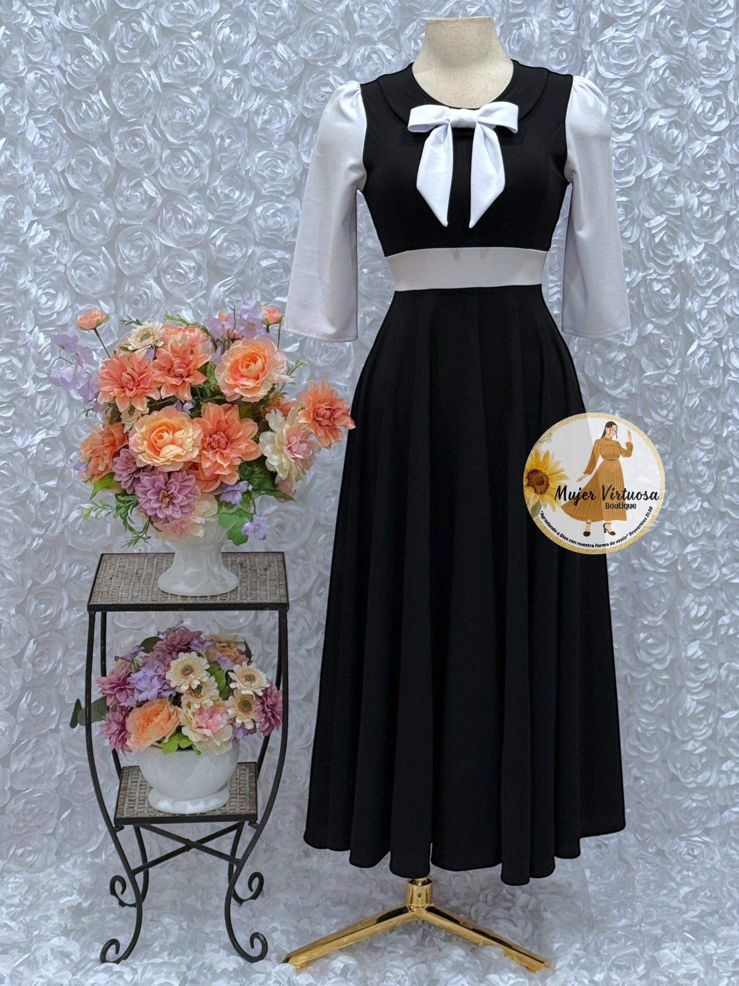 Agatha Black/White Sailor Dress