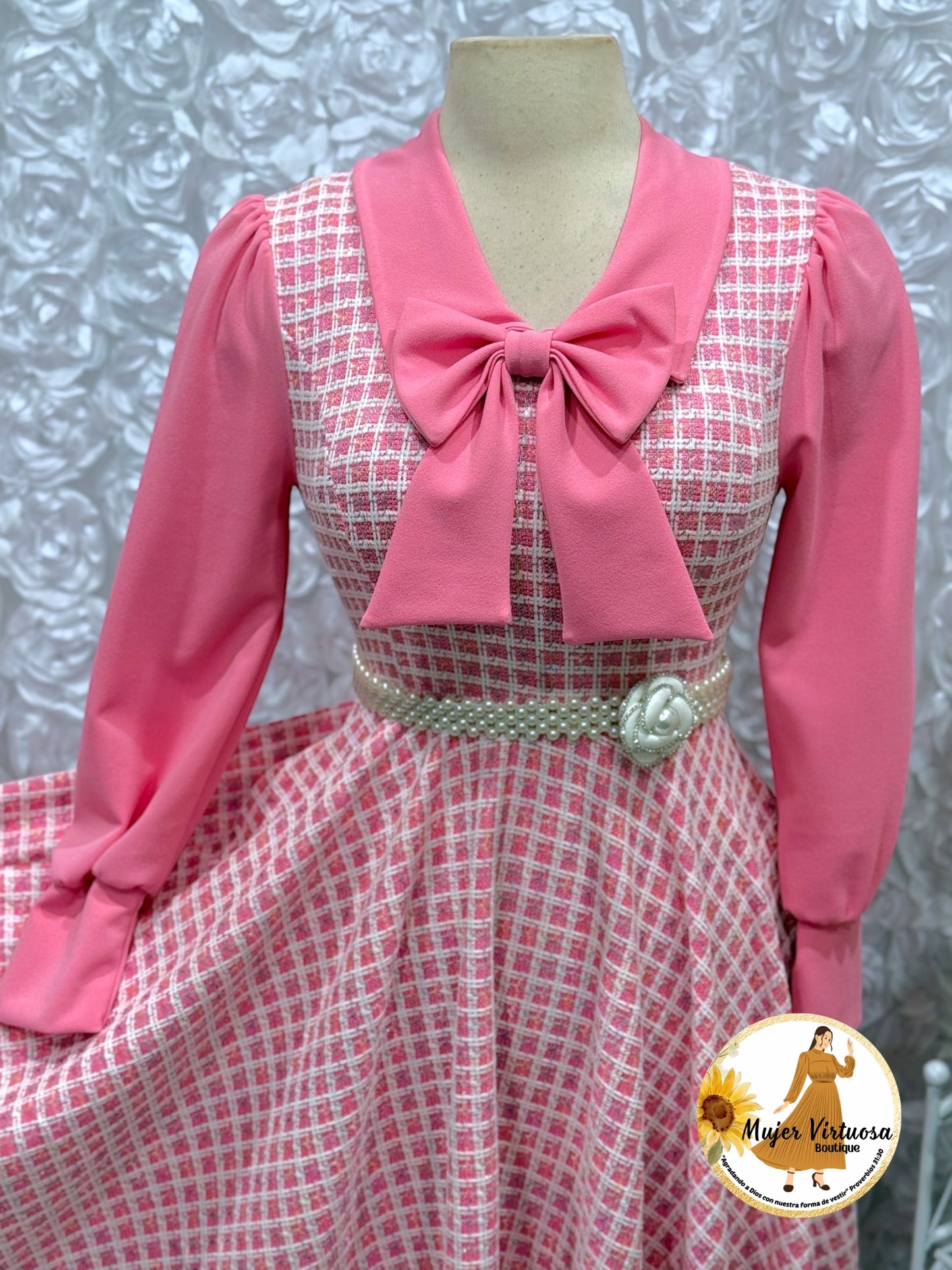 Adara Pink Tweed Dress