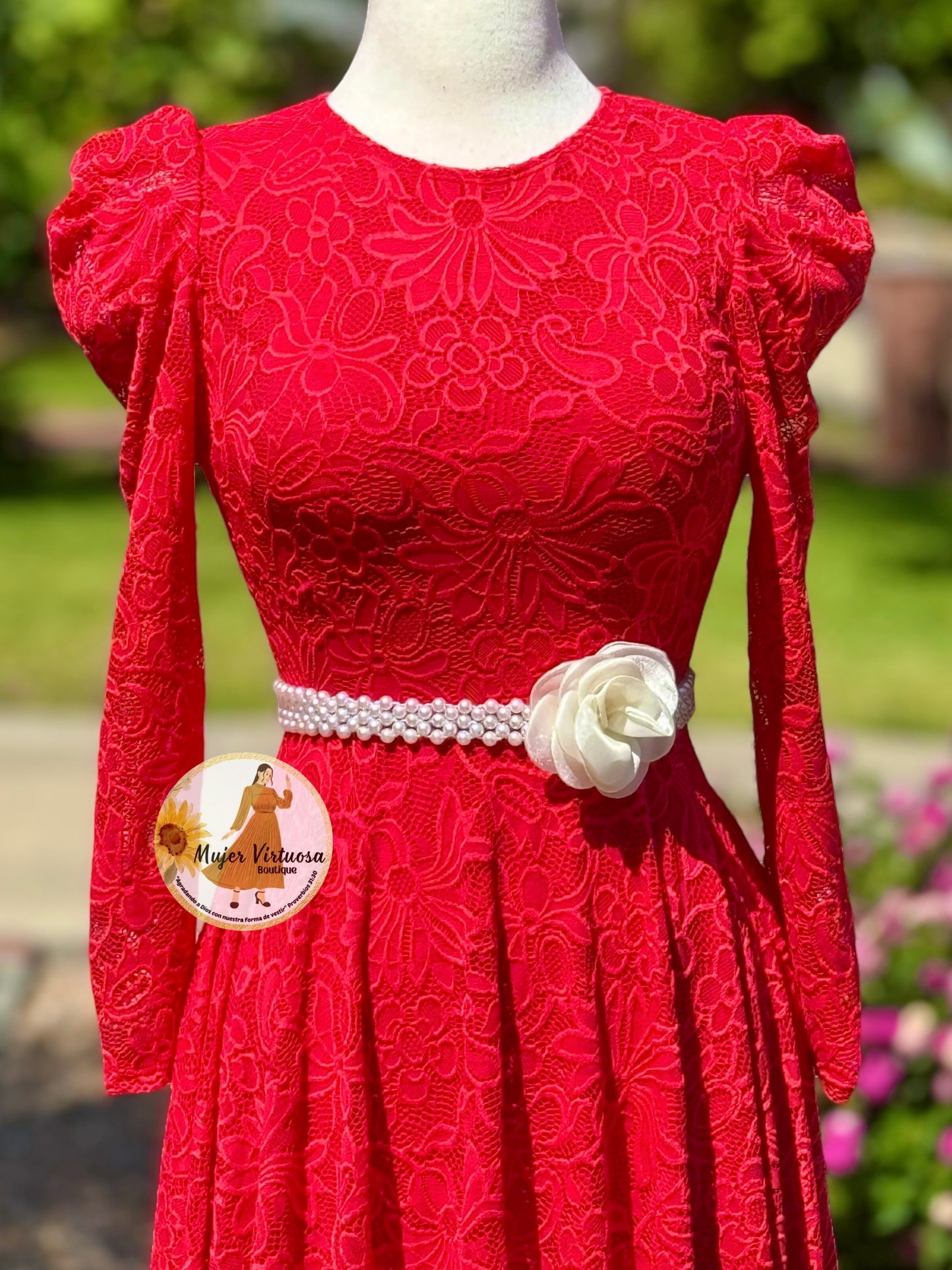 Ophelia Lace Red Dress