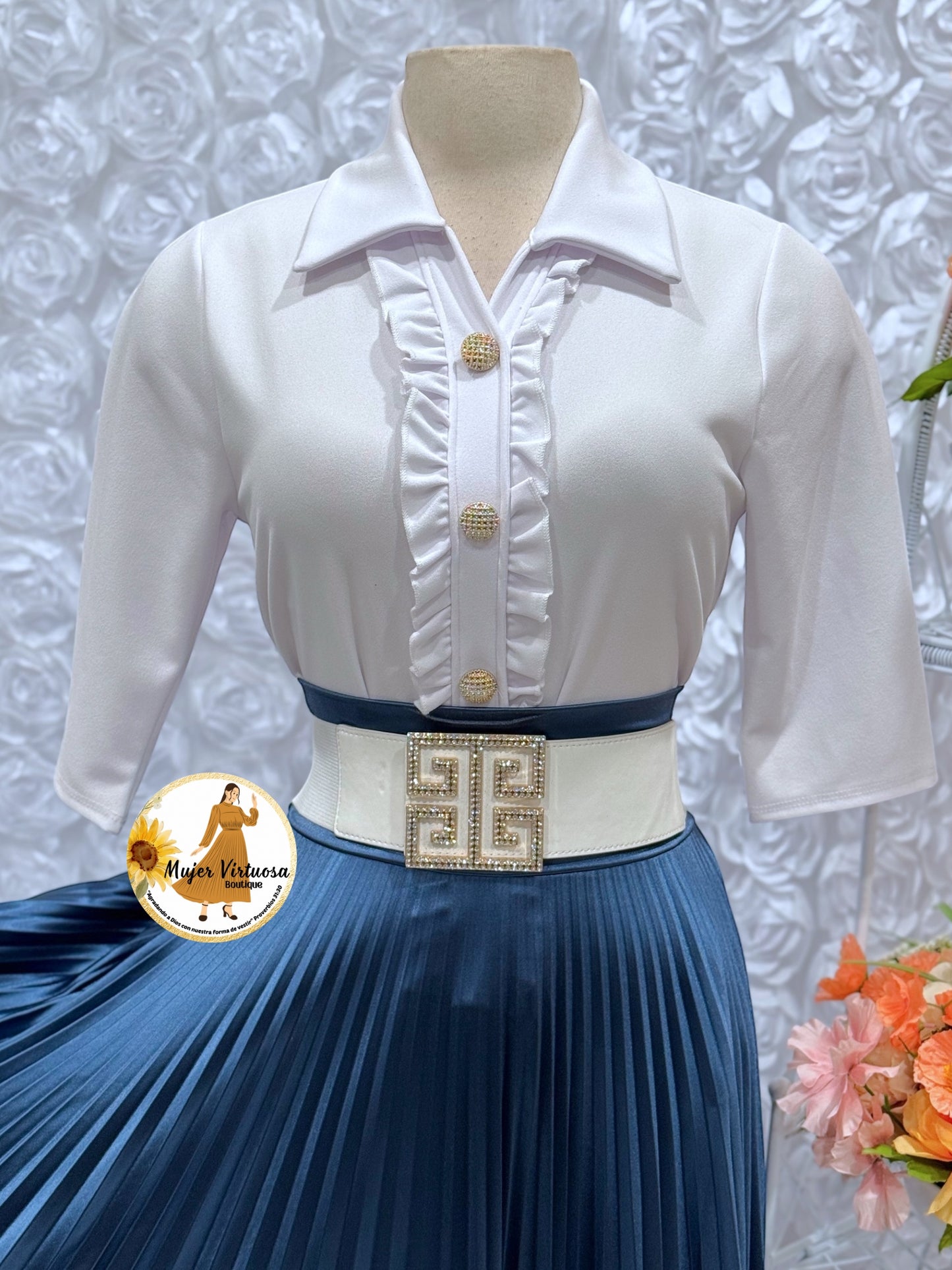 4 Colors Ruffle & Buttons Top