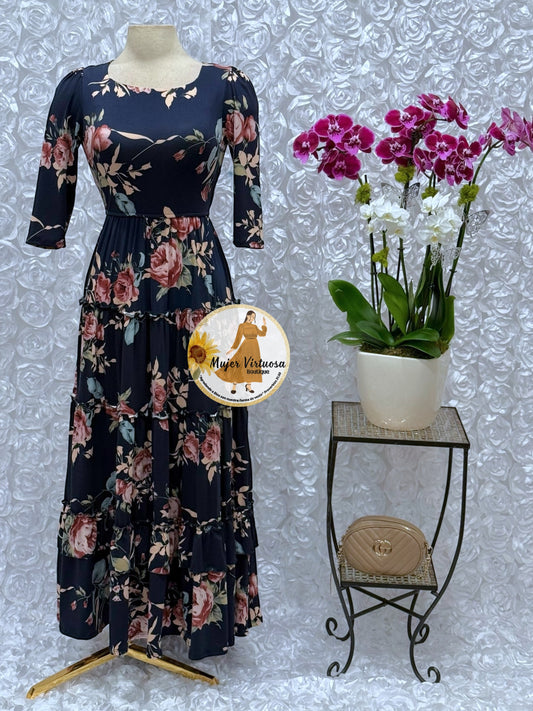 “Hello Summer” Navy Maxi Dress