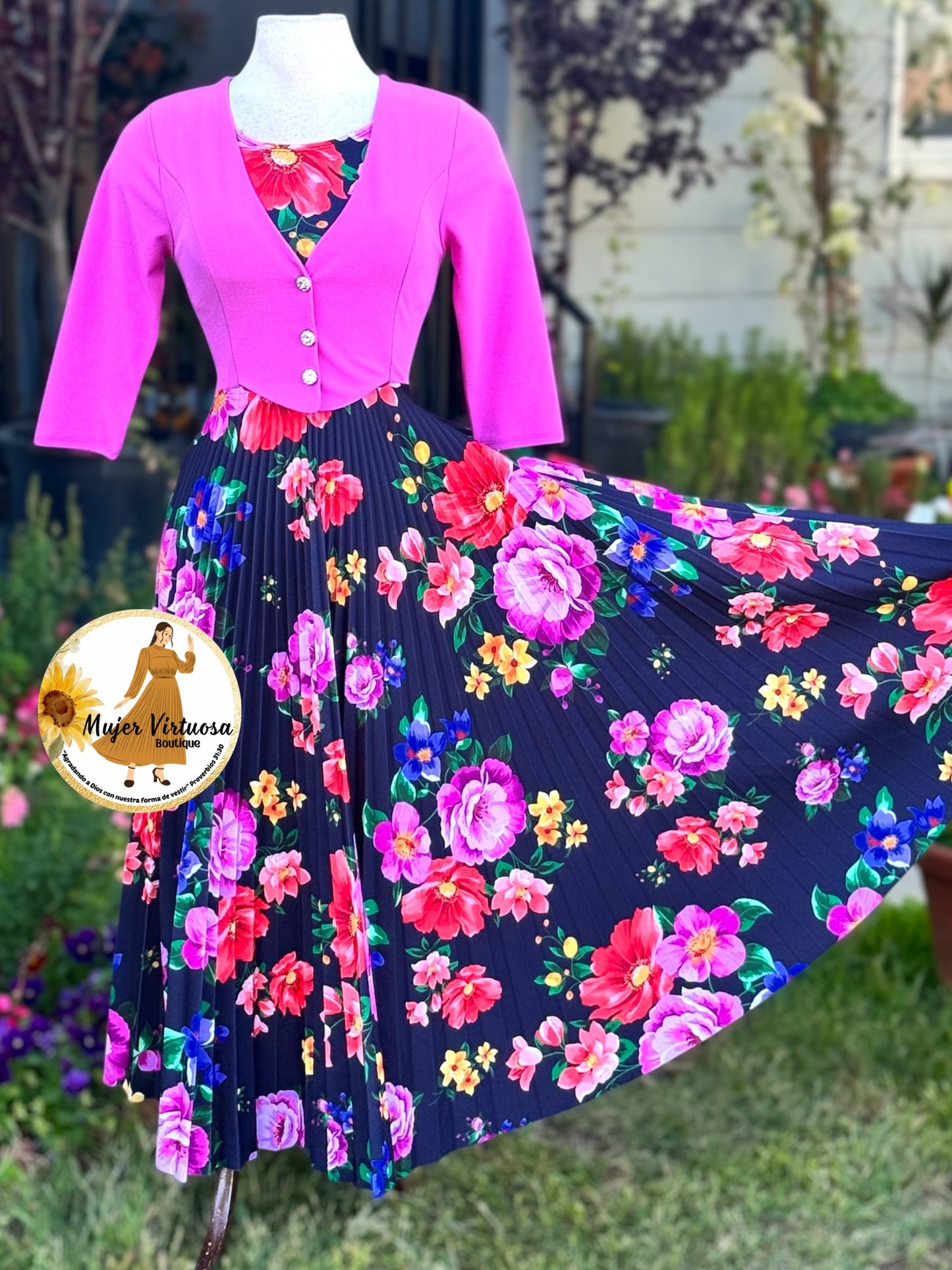 Maggie Pink/Navy Blazer Dress