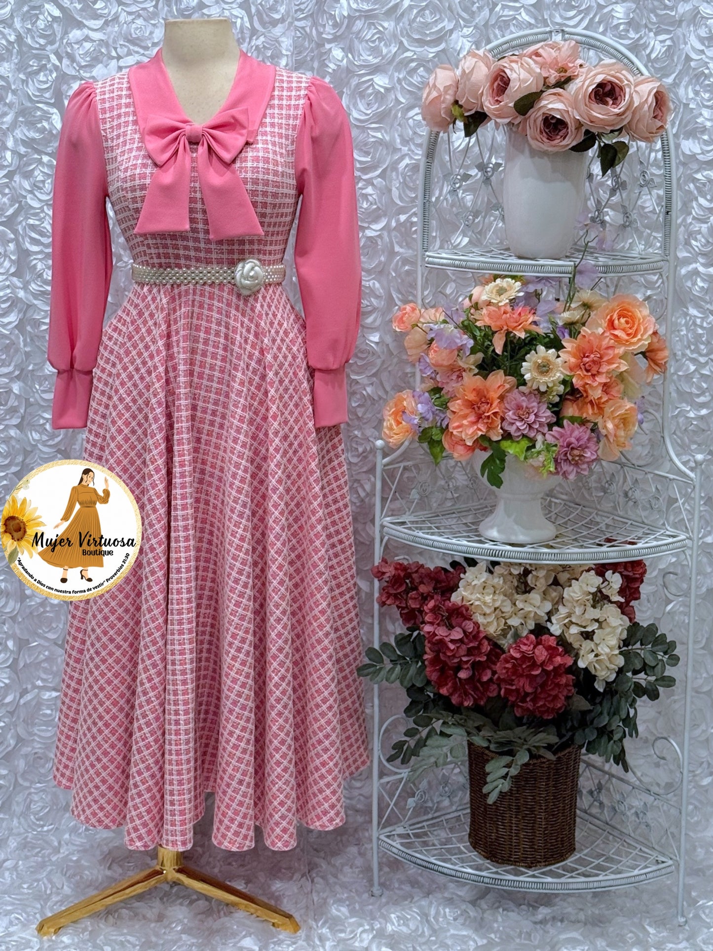 Adara Pink Tweed Dress