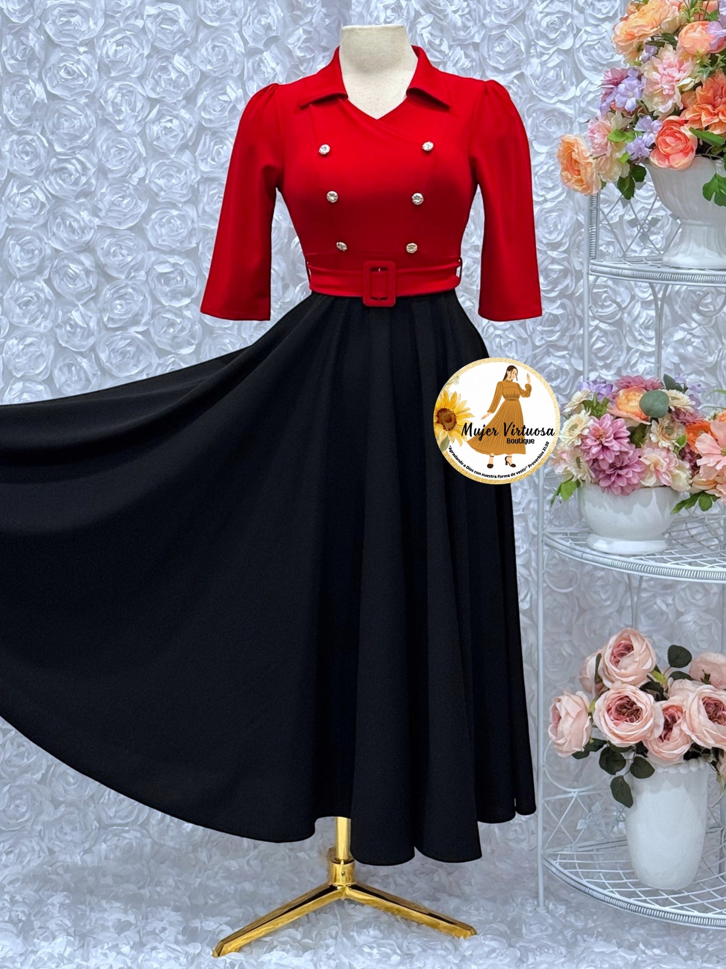 Frida Red/Black Dress
