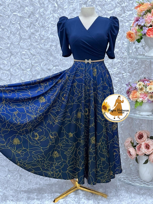 Susan Navy Ombre Dress
