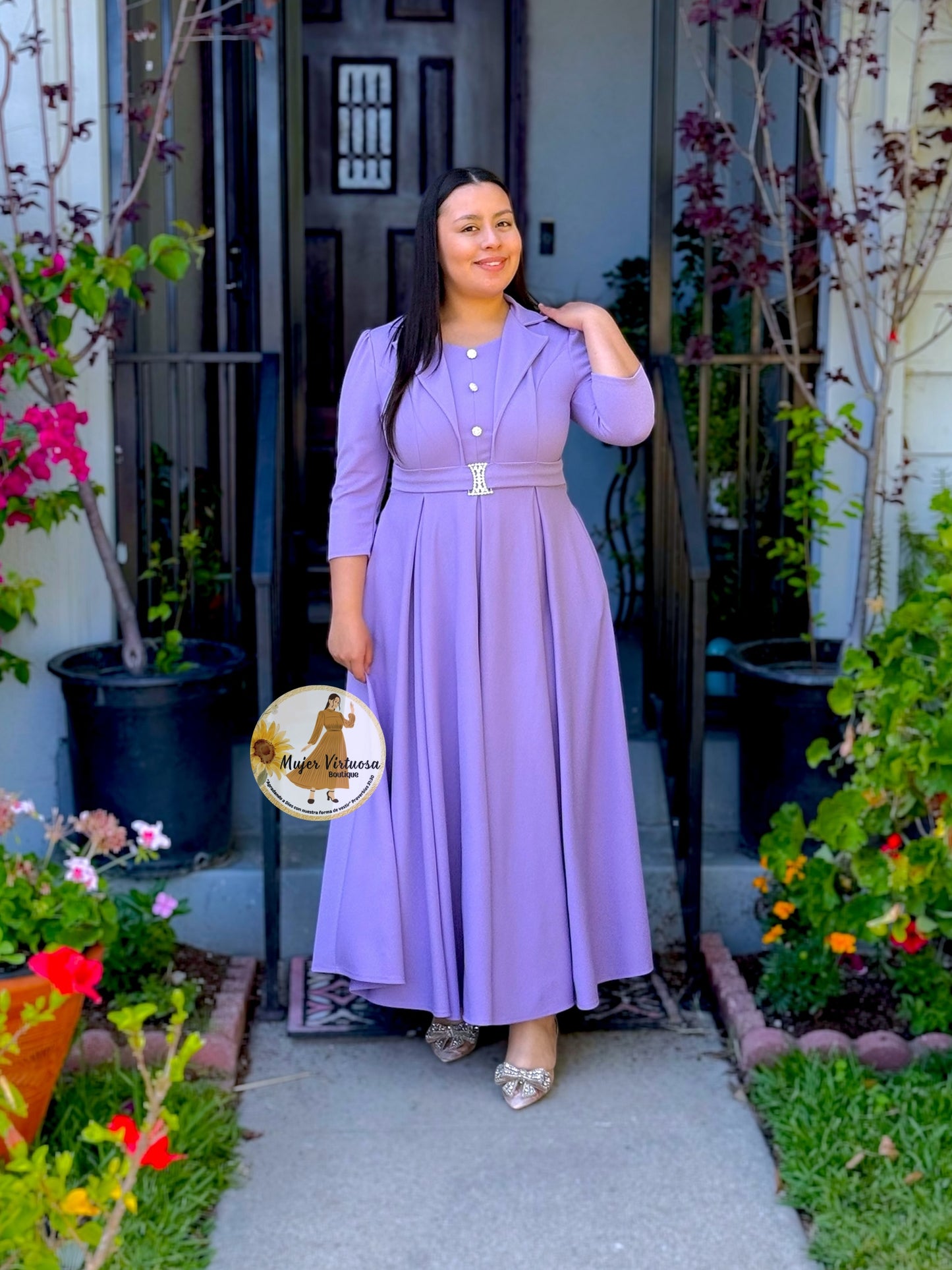 Mariana Lilac Pleats Dress