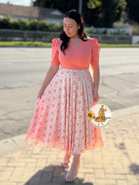 Susan Coral Floral Dress