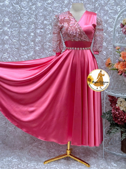 Charlotte Candy Pink Satin Dress