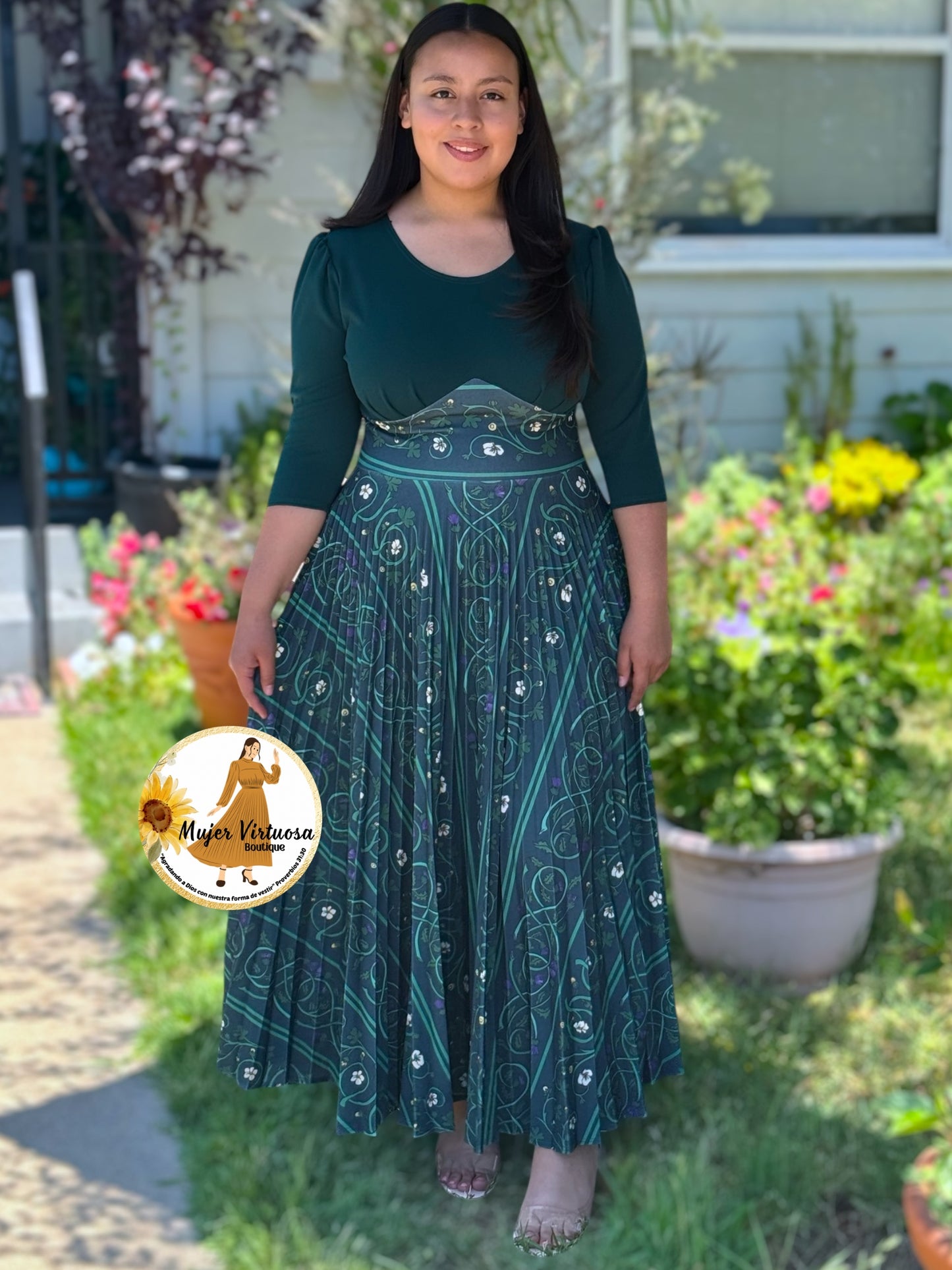 Cristel All Green Floral Dress