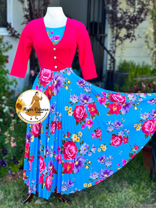 Maggie Red/Aqua Blazer Dress