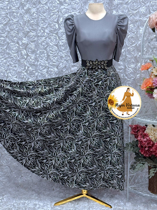 Grey & Black Glitter Dress