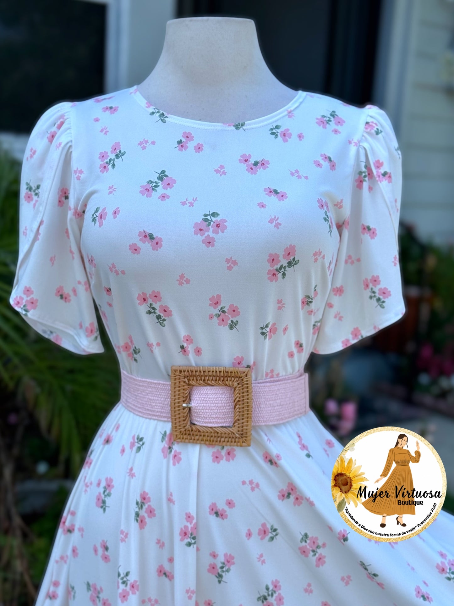 Abigail White Three Tier Floral Dress