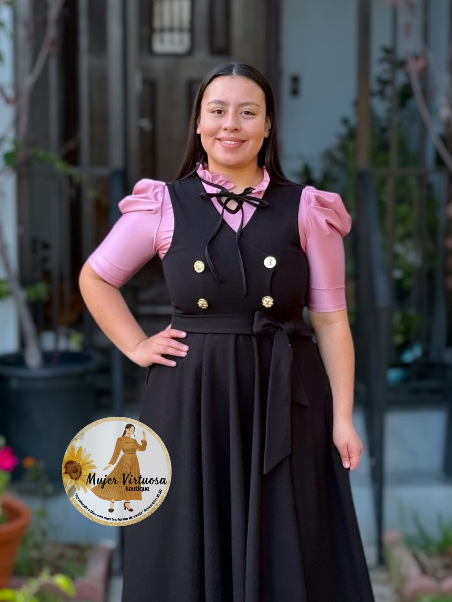 Pink Tie Neck Blouse
