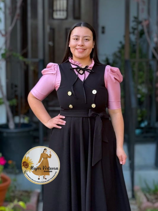 Pink Tie Neck Blouse