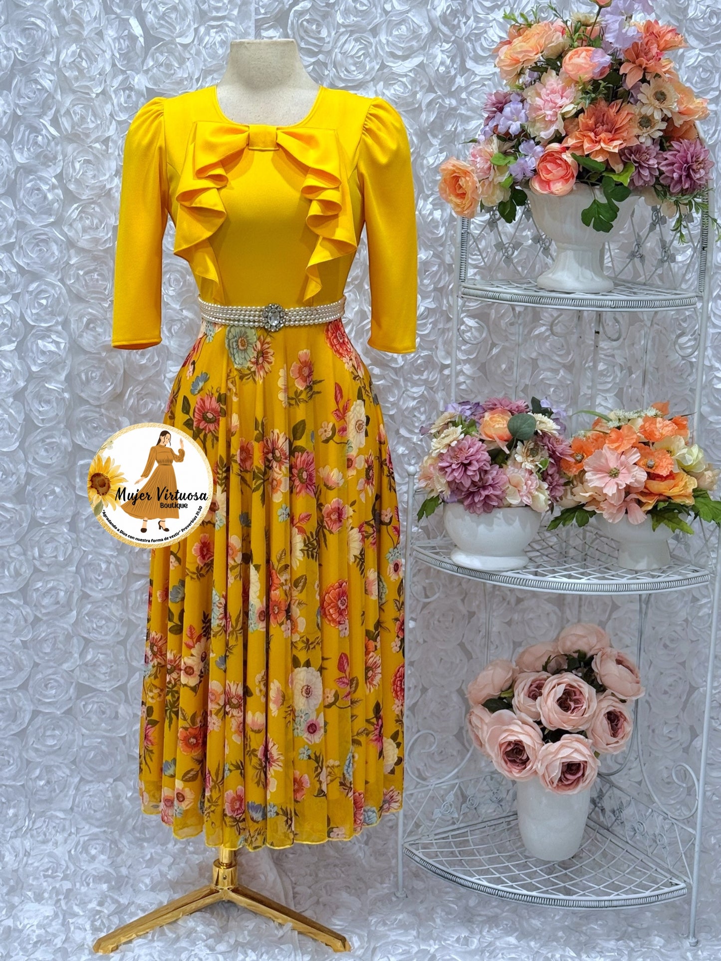 Alexa Yellow Coquette Dress