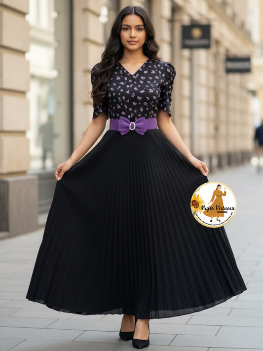 Jessica Black & Purple Floral Dress