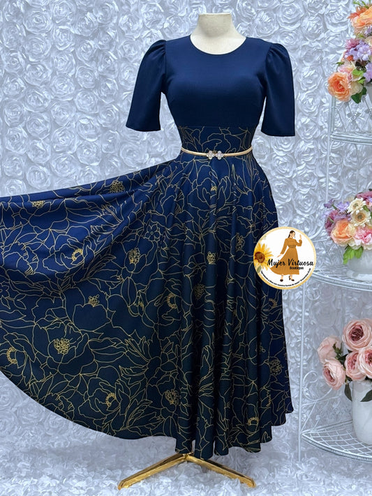 Eliana Navy Ombre Dress