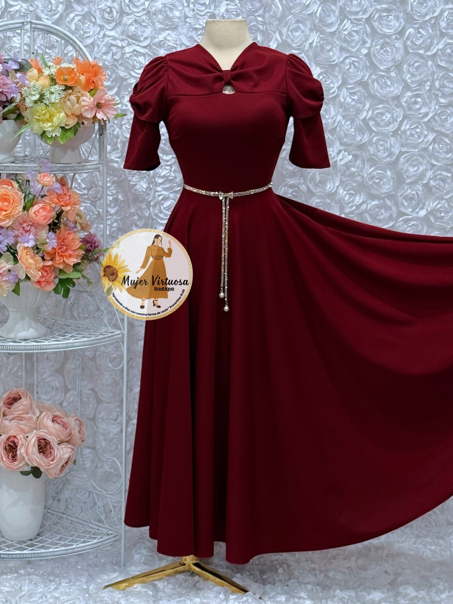 Bianca Burgundy Dress