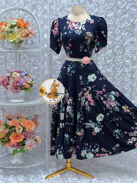 Abigail Navy Floral Dress