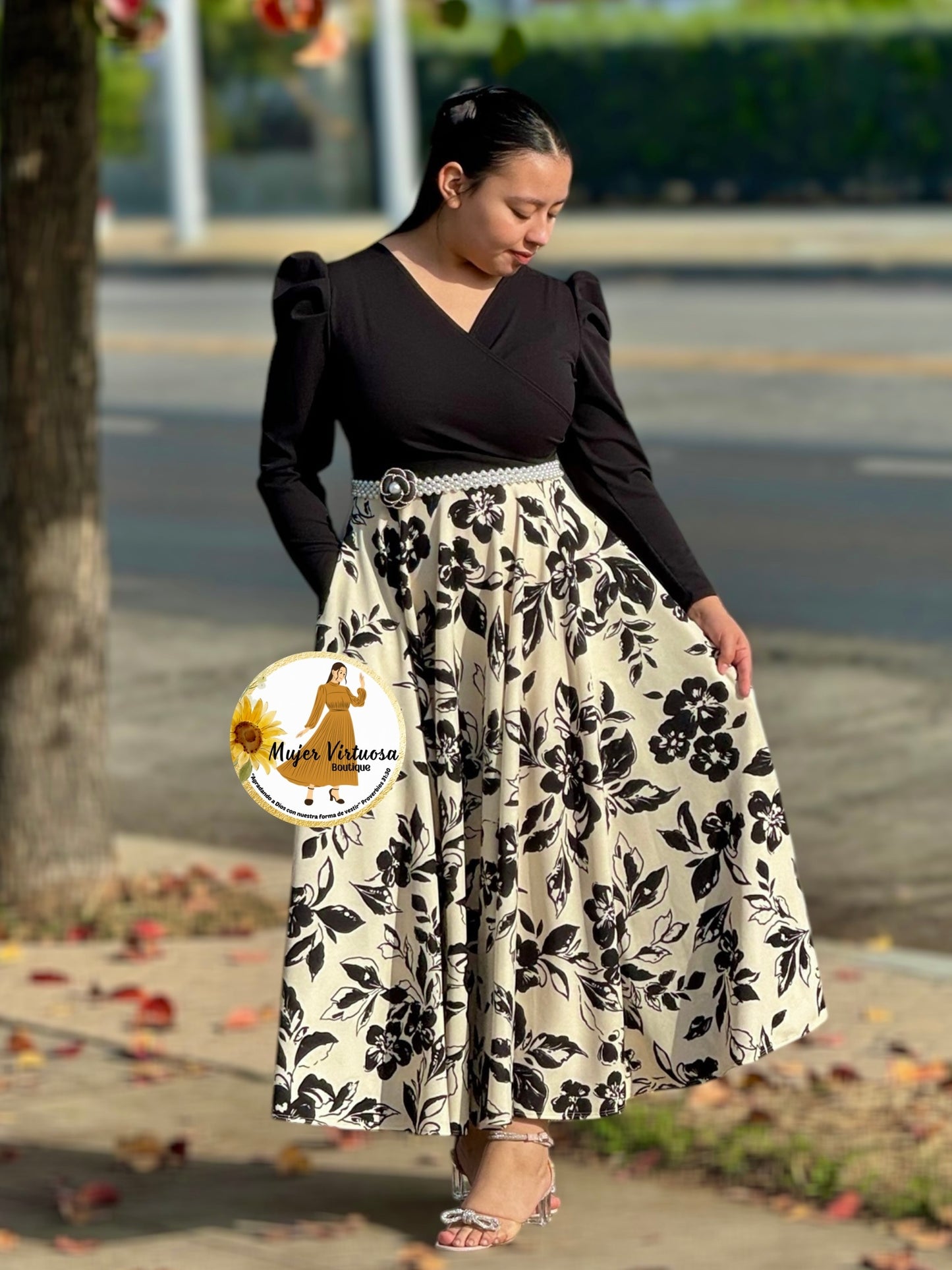 Larissa Black Floral Dress