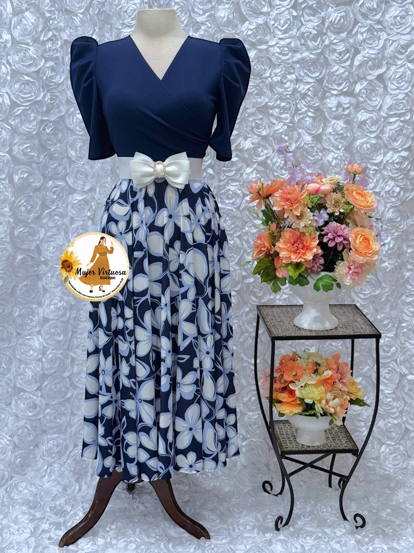 Suri Navy Floral Dress