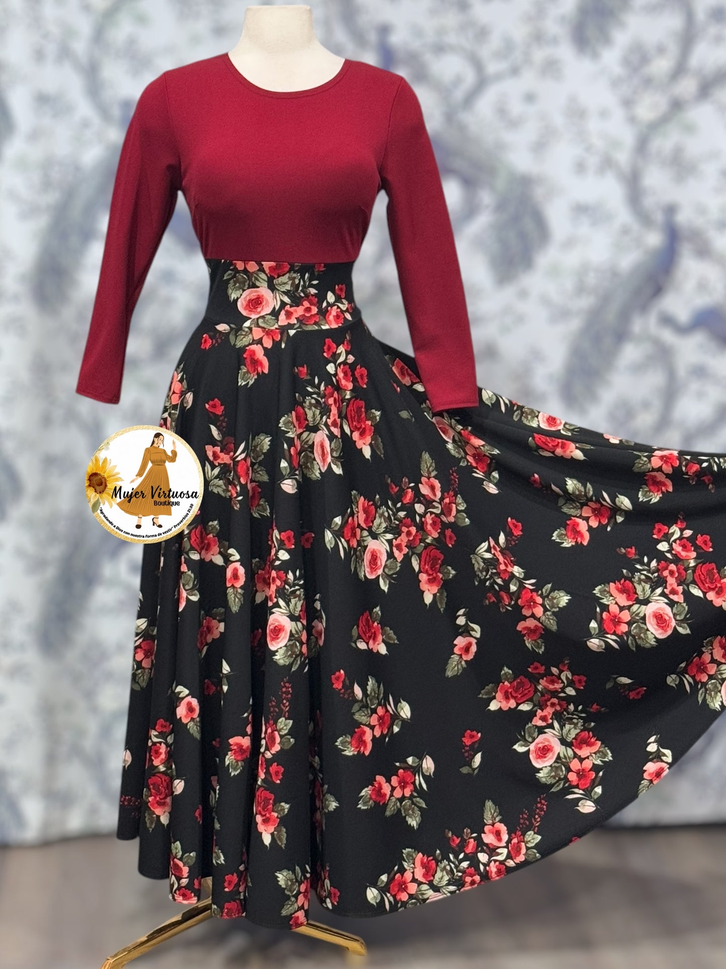 Alicia Ruby Red Floral Dress