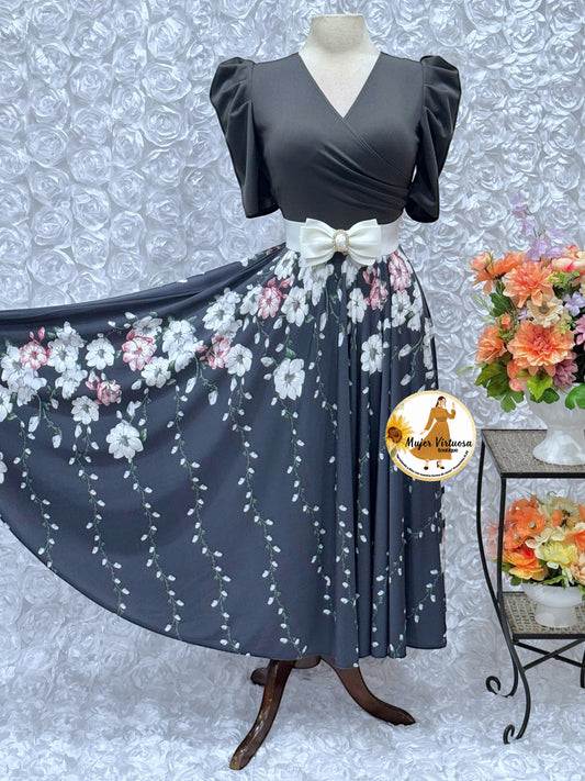 Suri Grey Floral Dress