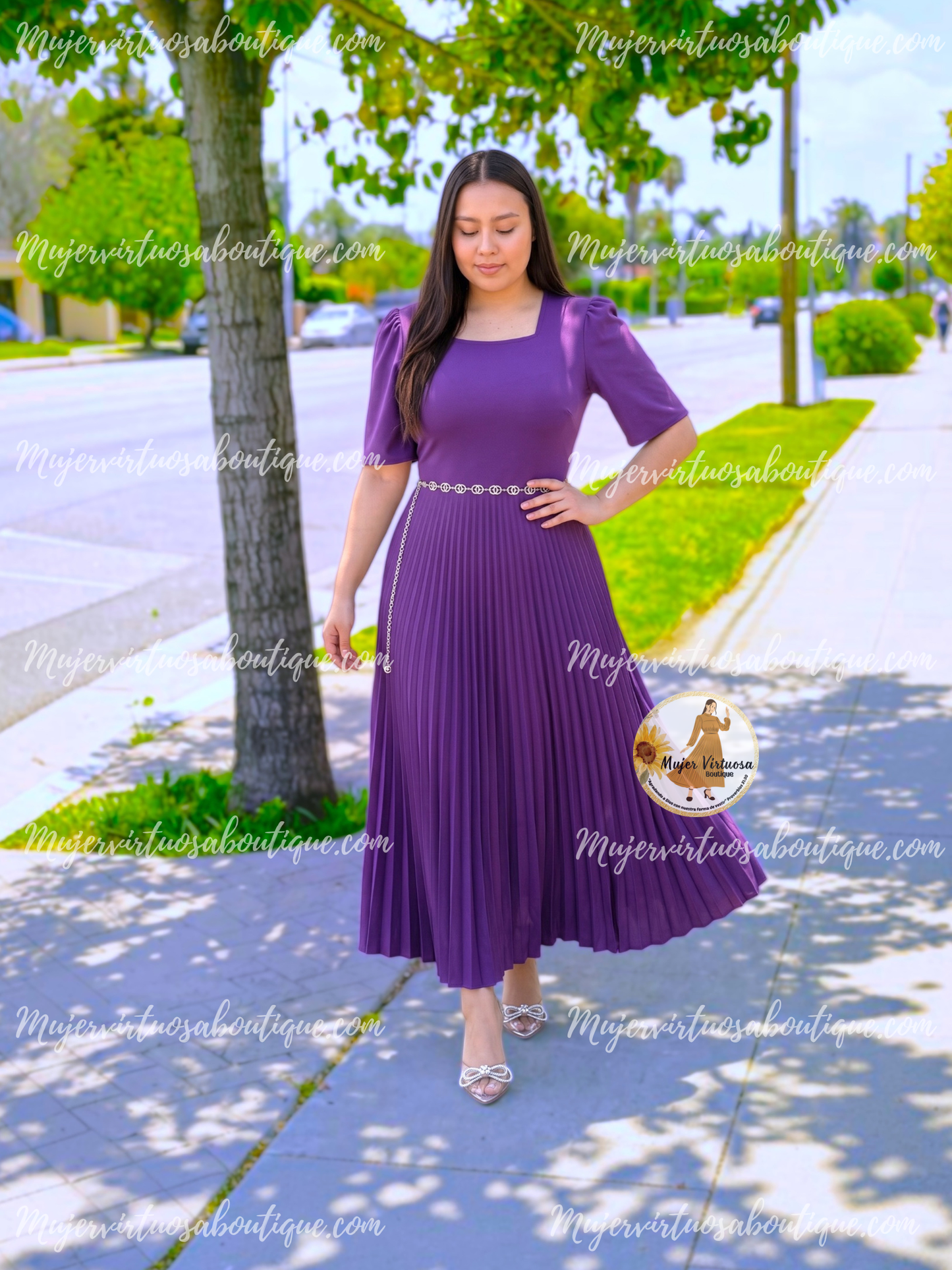 Leonor Violet Dress