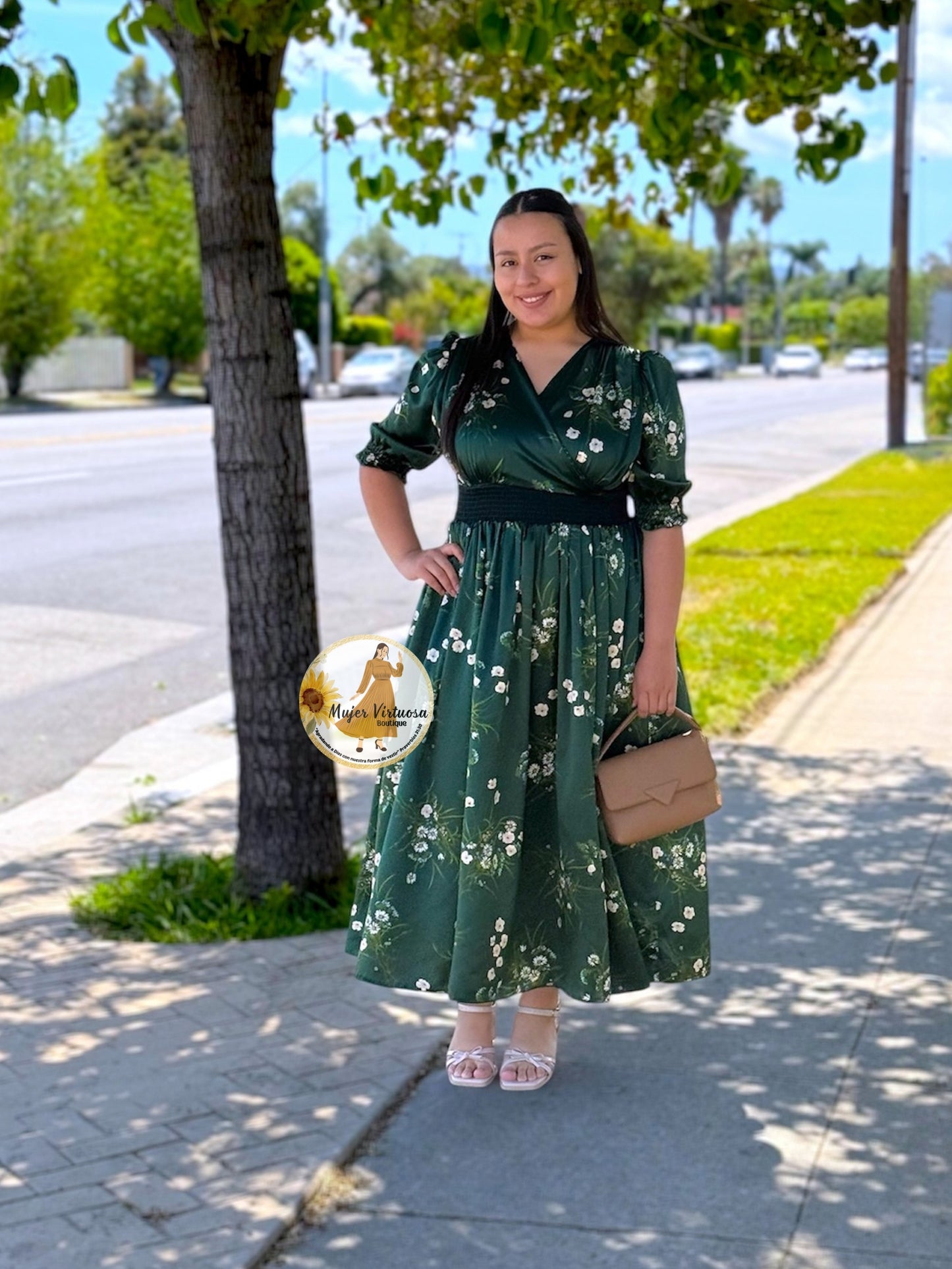 Julisa Emerald Green Silk Dress