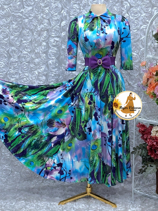 Minerva Aqua & Purple Dress