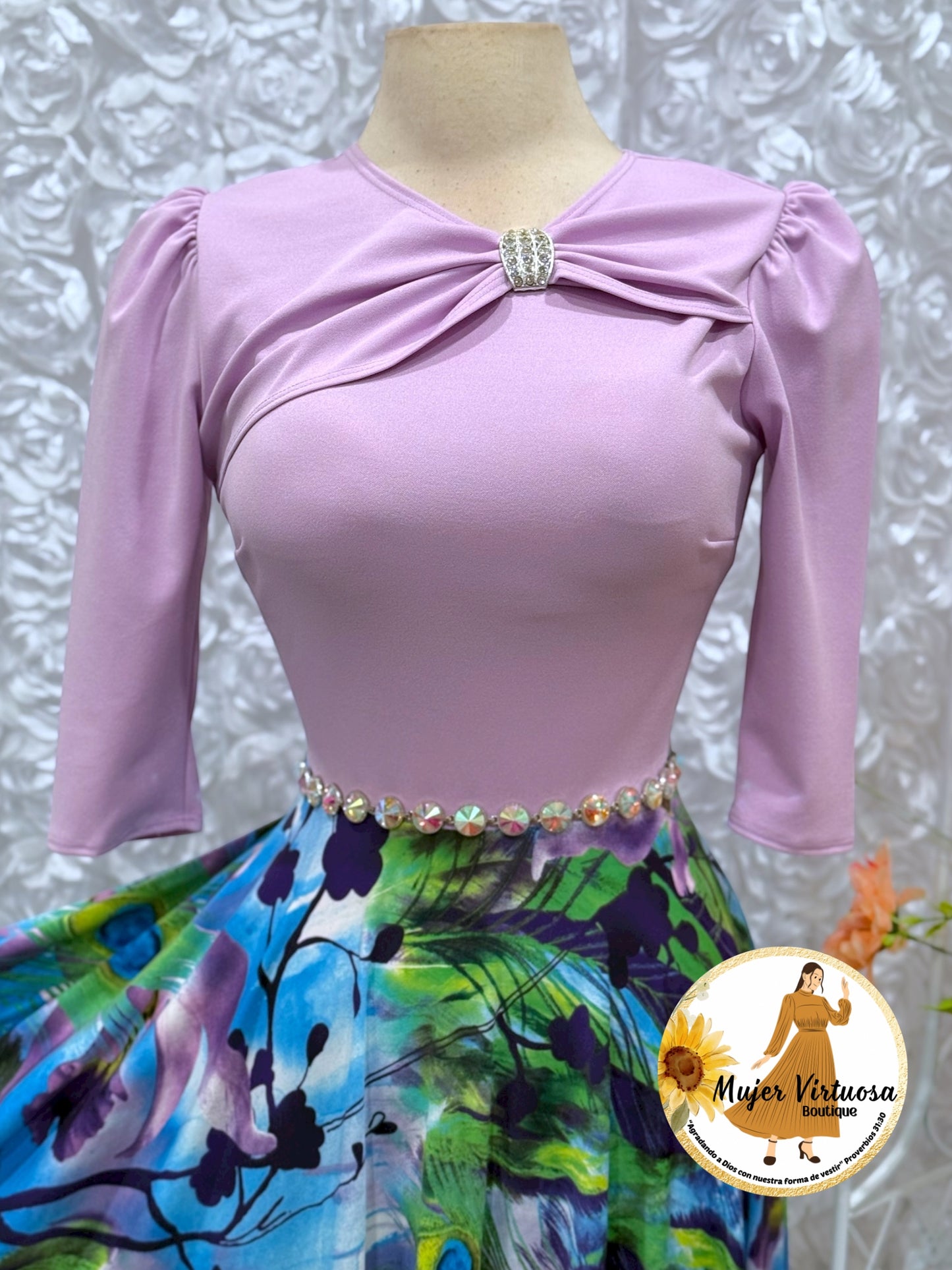 Cinto de Cadena Con Piedras Tornasol