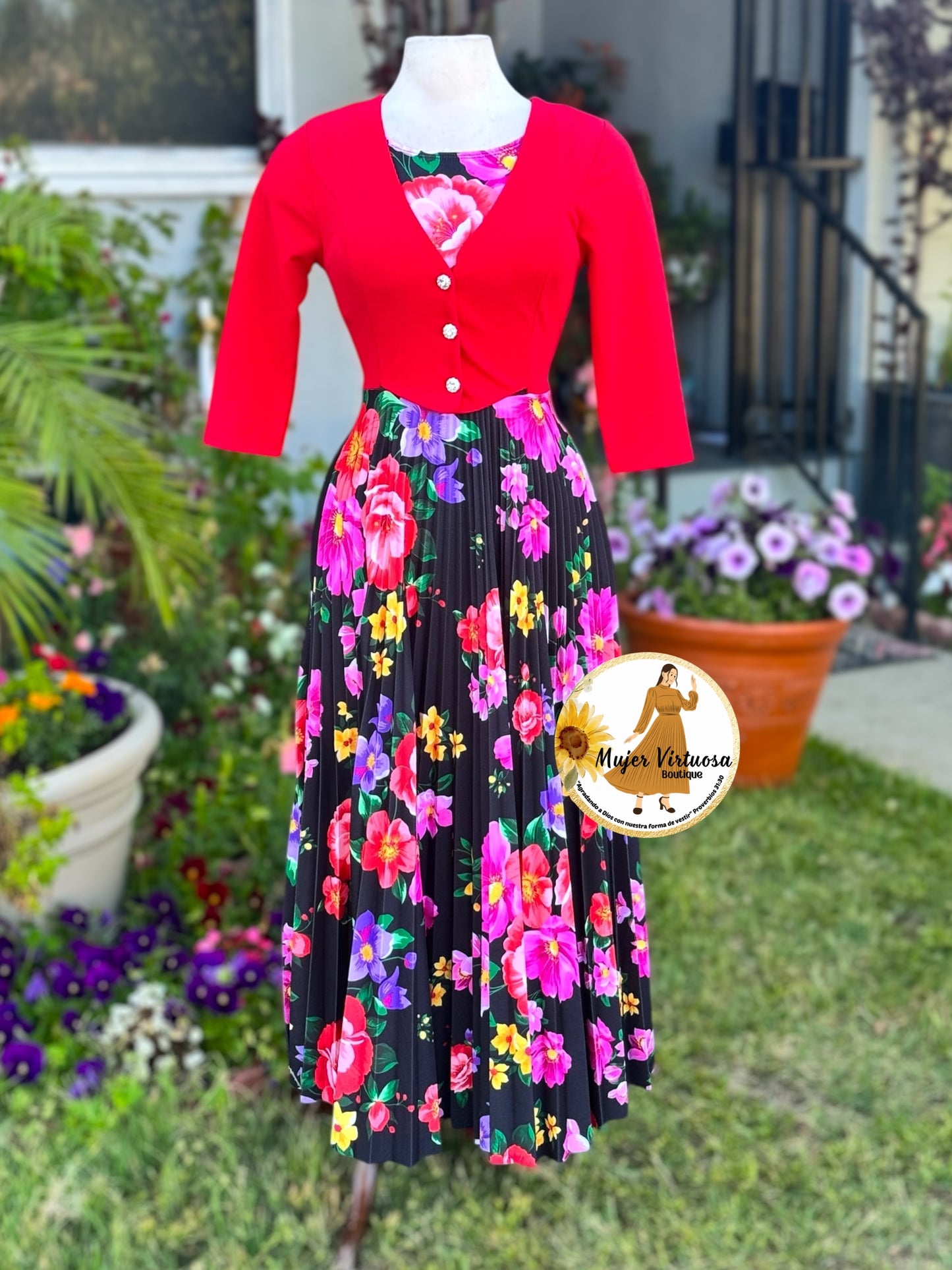 Maggie Red/Black Blazer Dress