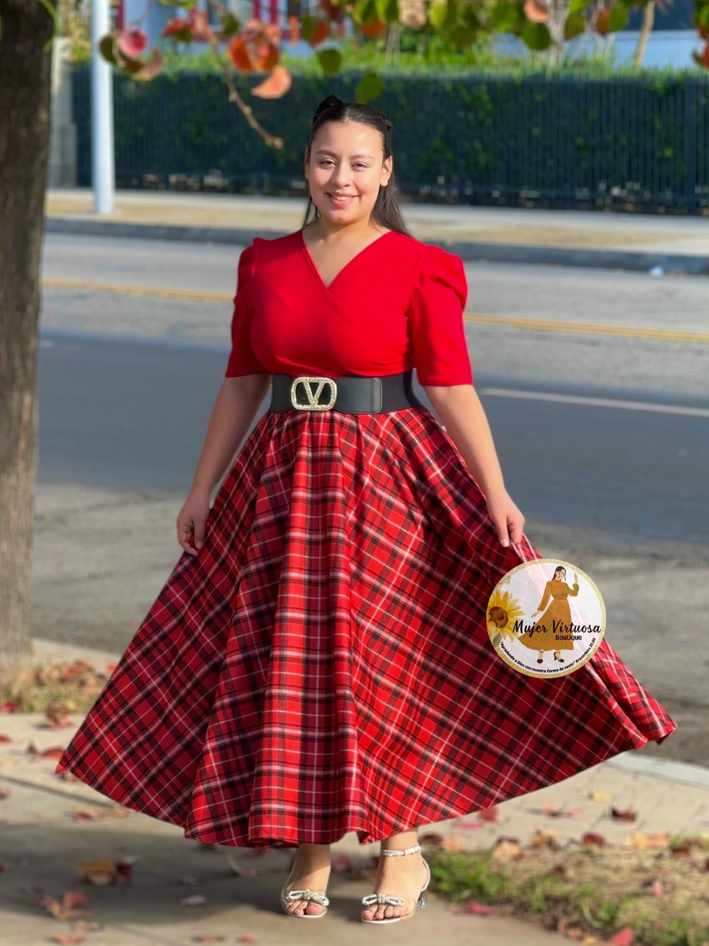 Susan Red Plaid Dress