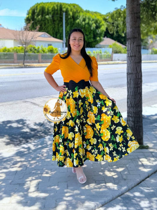 Susan Mango & Black Floral Dress