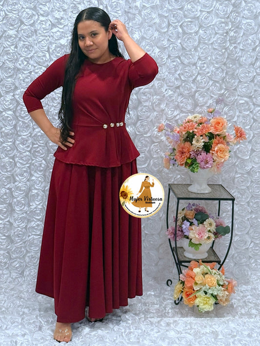 Betty Burgundy Dress