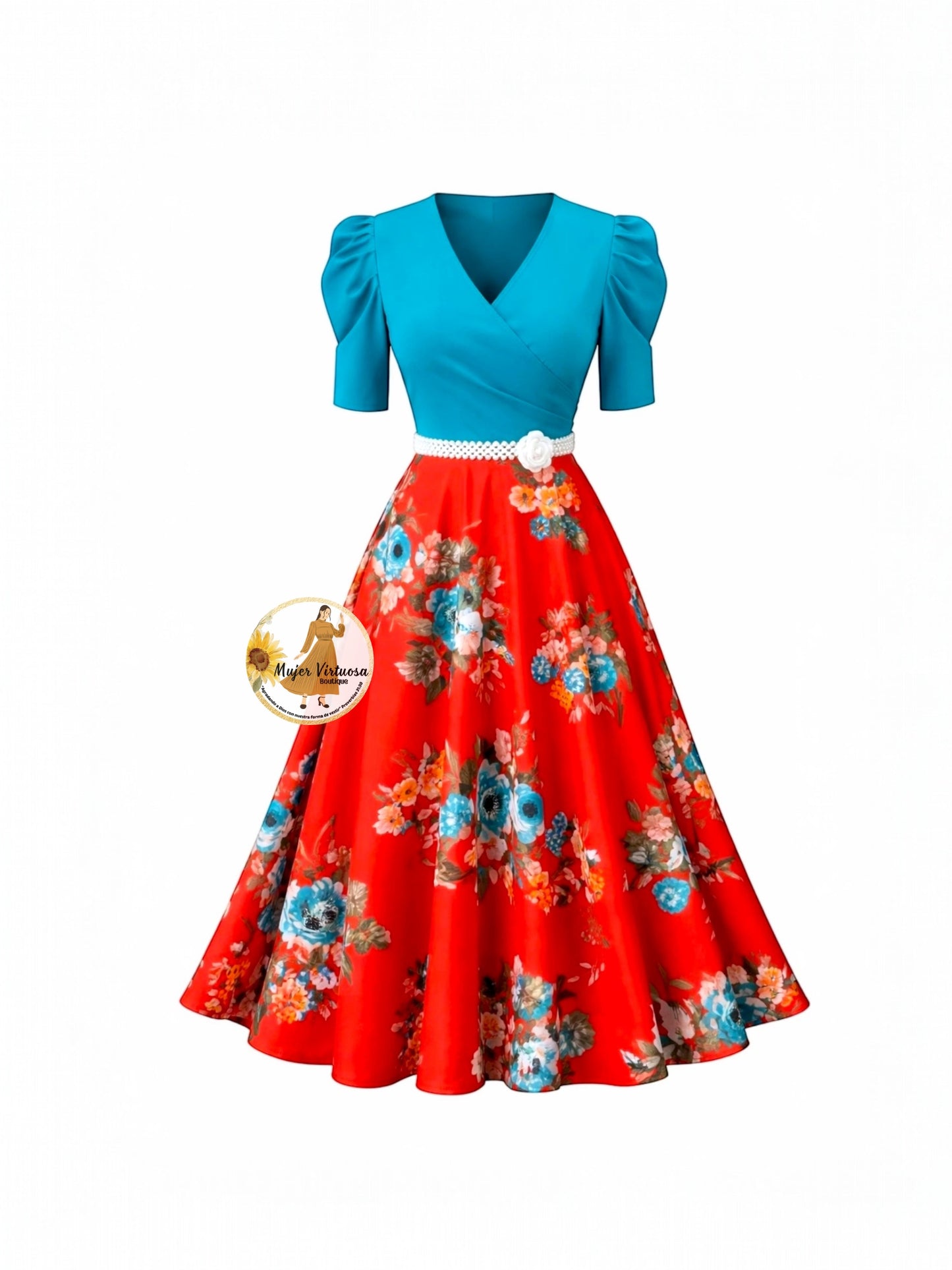 Susan Turquesa Floral Dress
