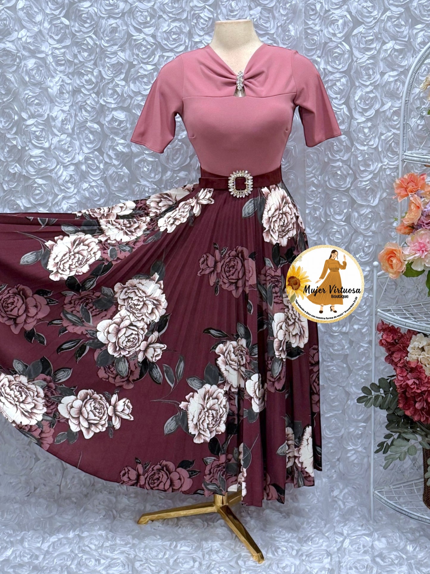 Sandy Mauve Floral Dress