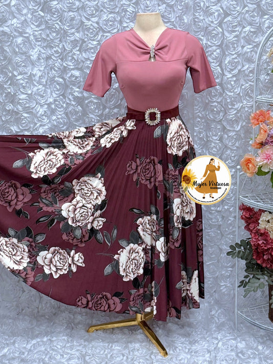 Sandy Mauve Floral Dress