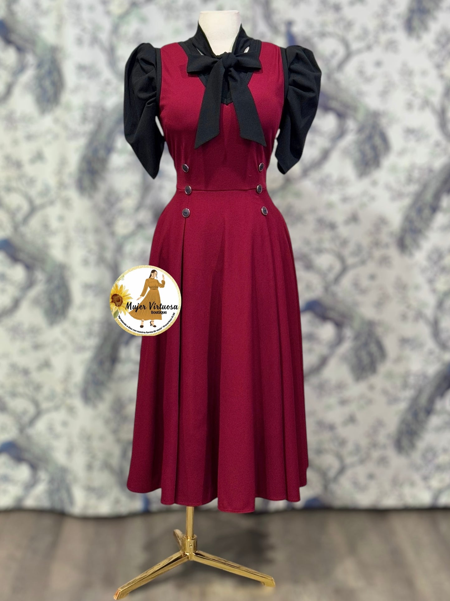 Elena Burgundy Overall con Paletones