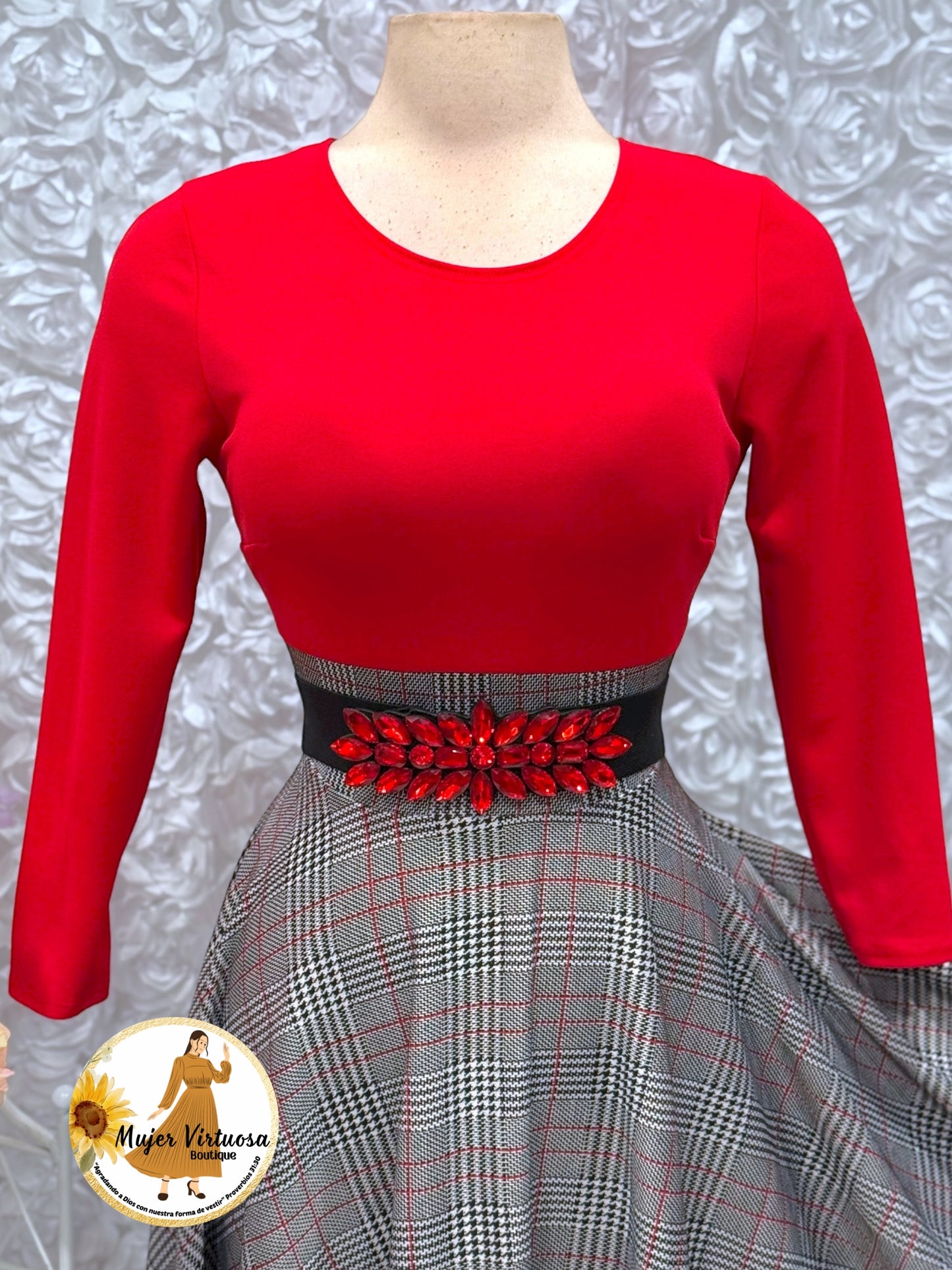 Alicia Red Plaid Dress