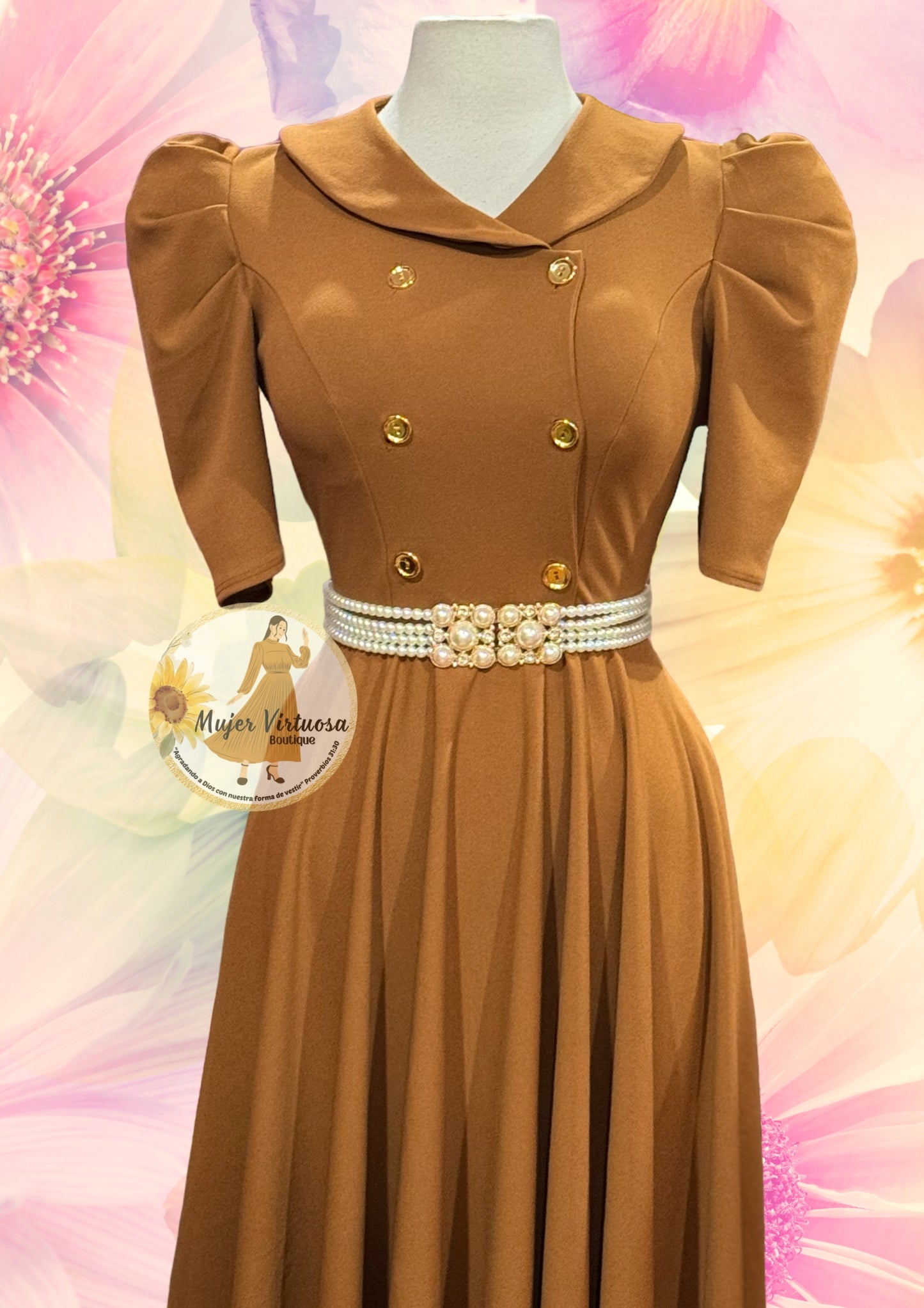 Dorothy Caramel Vintage Style Dress